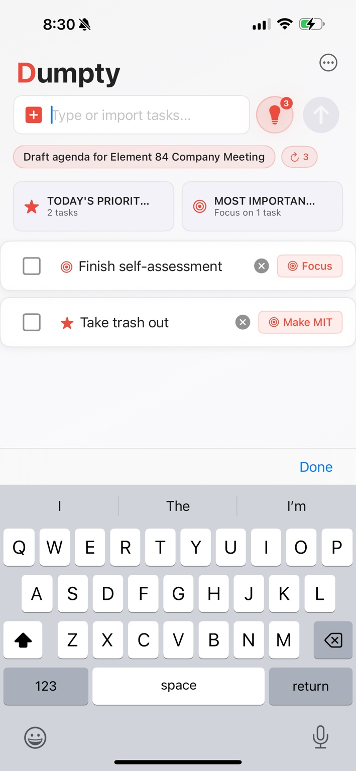 Dumpty iPhone screenshot